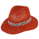 Seeberger Fedora Airy Thin Ruby Red One Size/55-57