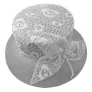 Mayser Sisal-Hut mit Seiden-Spitzenbesatz silberweiß