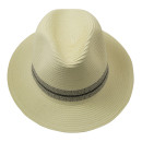 Thin Doubled Lines Papierstroh Fedora Weiss L/58-59