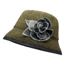 Mayser Tweed Hut Ella mit Lederblume