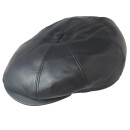 Wegener Leder-Schiebermütze mit Windstopper schwarz 55