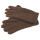 Woolmark Schurwoll Handschuhe Lederrand braun 6,5