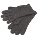 Woolmark Schurwoll Handschuhe Lederrand anthrazit 7,5